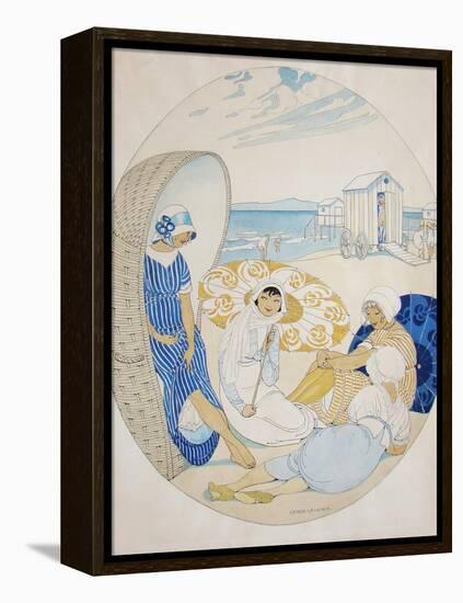 Chatting on the Danish Beach-Gerda Wegener-Framed Premier Image Canvas