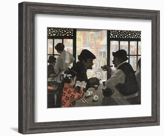 Chatting over Tea-Wu Jide-Framed Art Print