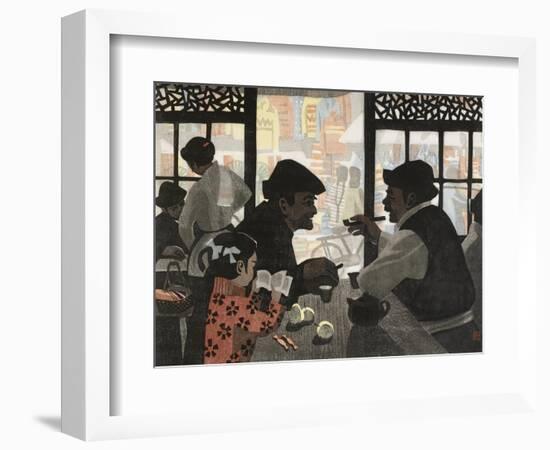 Chatting over Tea-Wu Jide-Framed Art Print
