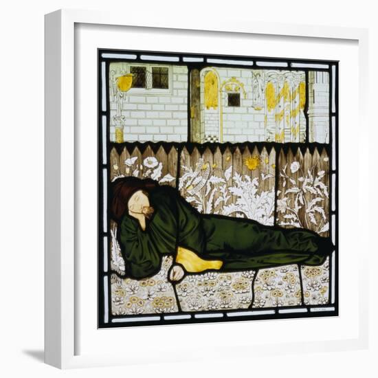 Chaucer Asleep with His Good Women on Stained Glass Window-Edward Burne-Jones-Framed Giclee Print