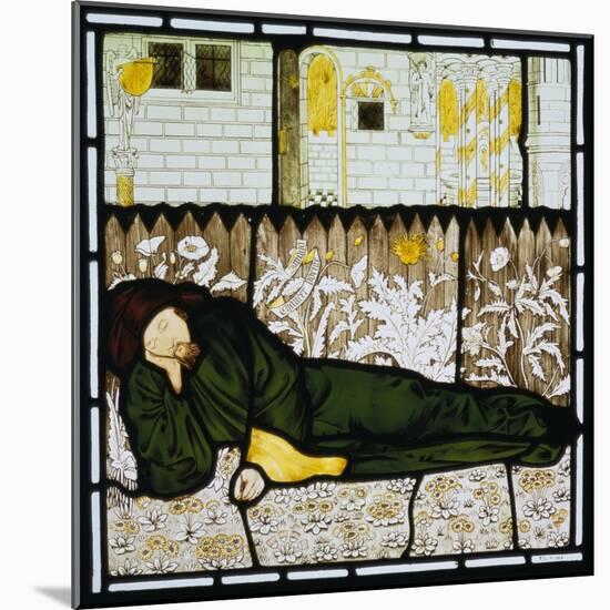 Chaucer Asleep with His Good Women on Stained Glass Window-Edward Burne-Jones-Mounted Giclee Print