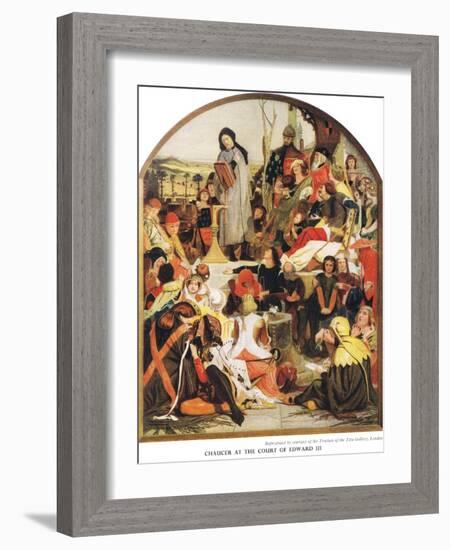 Chaucer at the Court of Edward III, c.1940s-Ford Madox Brown-Framed Giclee Print