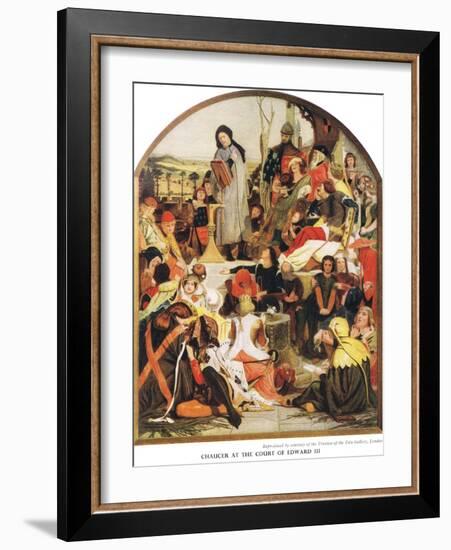 Chaucer at the Court of Edward III, c.1940s-Ford Madox Brown-Framed Giclee Print