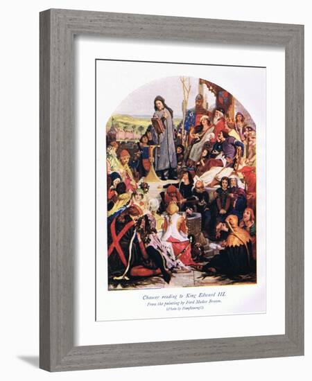 Chaucer Reading to King Edward III-Ford Madox Brown-Framed Giclee Print