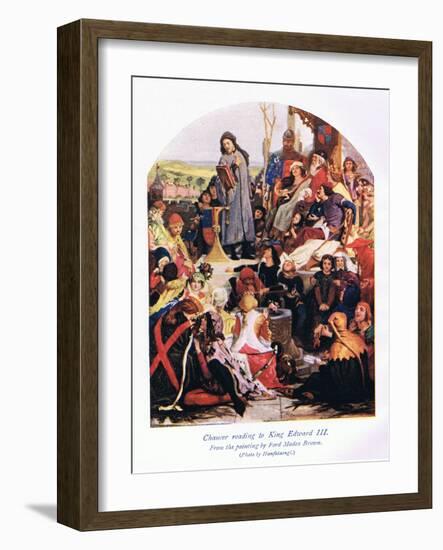 Chaucer Reading to King Edward III-Ford Madox Brown-Framed Giclee Print