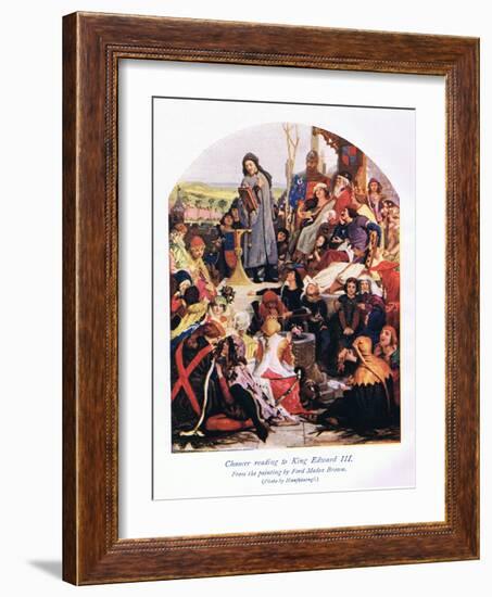 Chaucer Reading to King Edward III-Ford Madox Brown-Framed Giclee Print