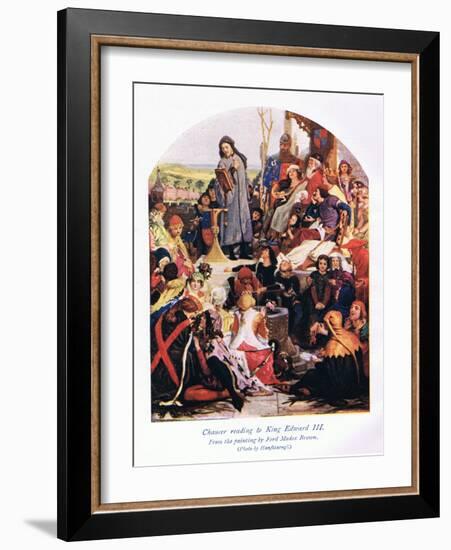 Chaucer Reading to King Edward III-Ford Madox Brown-Framed Giclee Print