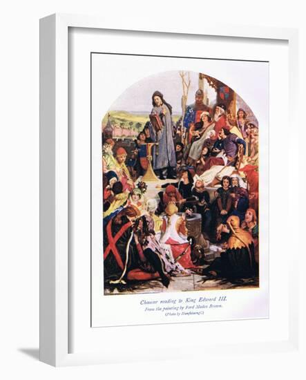 Chaucer Reading to King Edward III-Ford Madox Brown-Framed Giclee Print