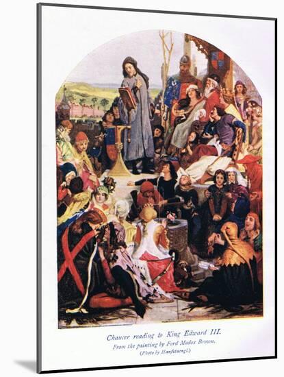 Chaucer Reading to King Edward III-Ford Madox Brown-Mounted Giclee Print
