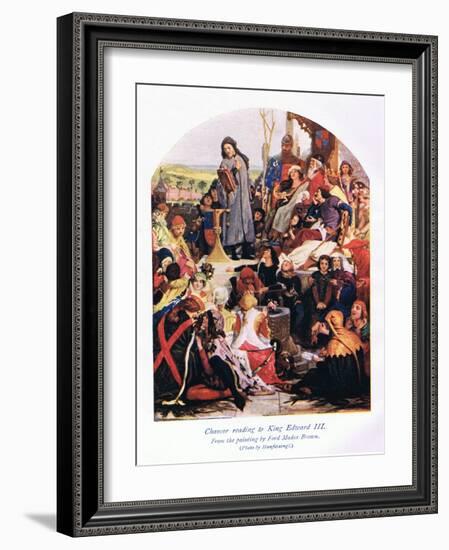 Chaucer Reading to King Edward III-Ford Madox Brown-Framed Giclee Print