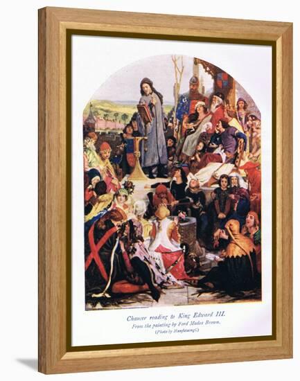 Chaucer Reading to King Edward III-Ford Madox Brown-Framed Premier Image Canvas