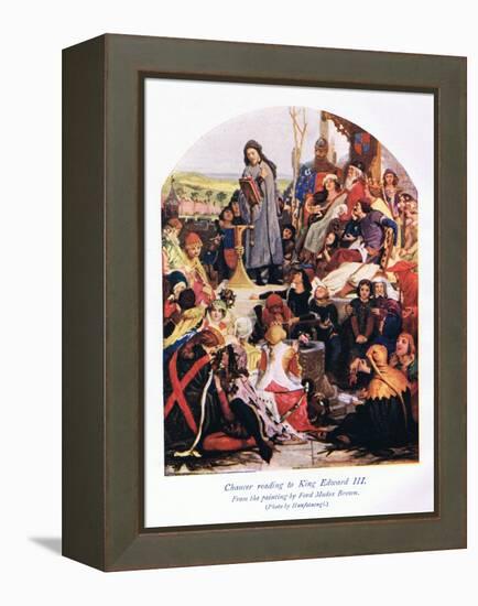 Chaucer Reading to King Edward III-Ford Madox Brown-Framed Premier Image Canvas