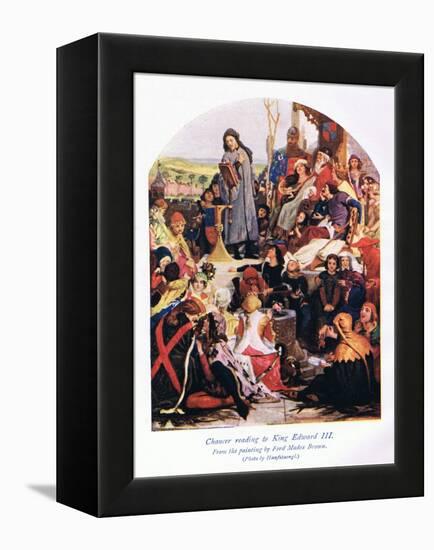 Chaucer Reading to King Edward III-Ford Madox Brown-Framed Premier Image Canvas
