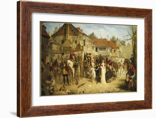 Chaucer's Canterbury Pilgrims, Tabard Inn-Edward Henry Corbould-Framed Giclee Print