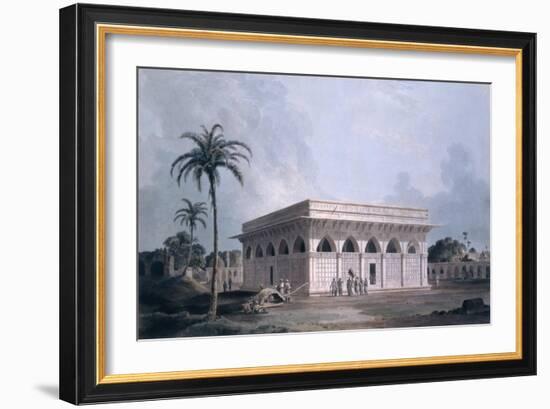 Chaunsath Khamba, Nizamuddin, New Delhi (Coloured Aquatint)-Thomas Daniell-Framed Giclee Print