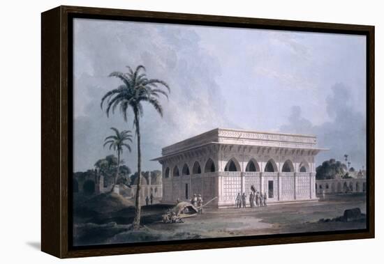 Chaunsath Khamba, Nizamuddin, New Delhi (Coloured Aquatint)-Thomas Daniell-Framed Premier Image Canvas