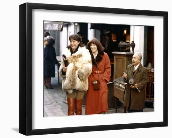 Chaussette surprise by Jean-Fran?oisDavy with Bernadette lafont and Anna karina, 1978 (photo)-null-Framed Photo