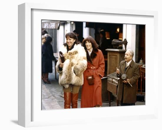 Chaussette surprise by Jean-Fran?oisDavy with Bernadette lafont and Anna karina, 1978 (photo)-null-Framed Photo