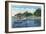 Chautauqua Lake, New York - Bemus Point, View of Casino and Beach-Lantern Press-Framed Art Print