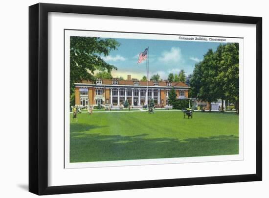 Chautauqua, New York - Exterior View of the Colonnade Building-Lantern Press-Framed Art Print