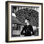 Checked Parasol, New Trend in Women's Accessories, Used at Roosevelt Raceway-Nina Leen-Framed Photographic Print