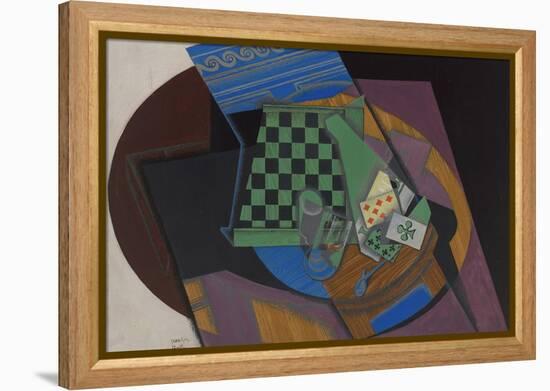 Checkerboard and Playing Cards, 1915-Juan Gris-Framed Premier Image Canvas