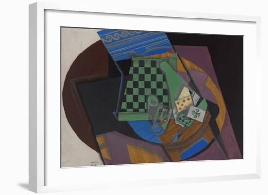 Checkerboard and Playing Cards, 1915-Juan Gris-Framed Giclee Print