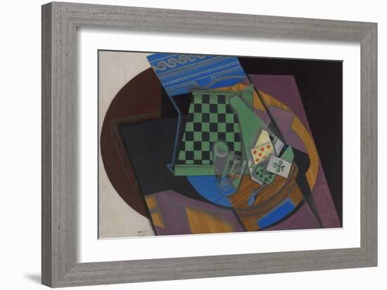 Checkerboard and Playing Cards, 1915-Juan Gris-Framed Giclee Print