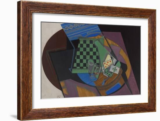 Checkerboard and Playing Cards, 1915-Juan Gris-Framed Giclee Print