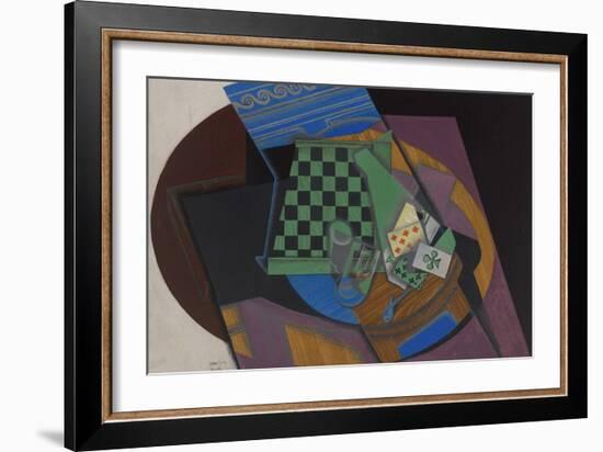 Checkerboard and Playing Cards, 1915-Juan Gris-Framed Giclee Print