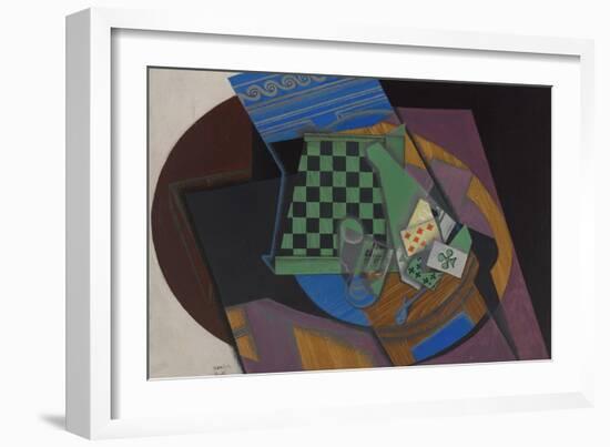 Checkerboard and Playing Cards, 1915-Juan Gris-Framed Giclee Print