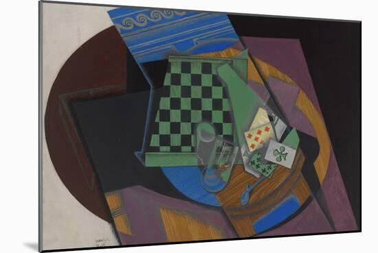 Checkerboard and Playing Cards, 1915-Juan Gris-Mounted Giclee Print