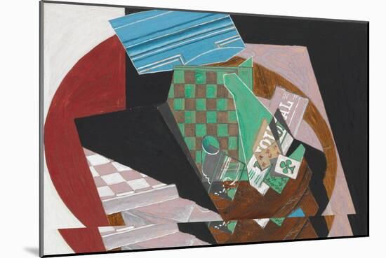 Checkerboard and Playing Cards, 1915-Juan Gris-Mounted Giclee Print