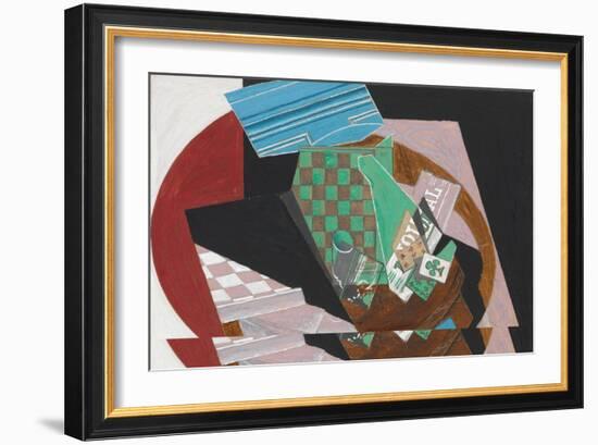 Checkerboard and Playing Cards, 1915-Juan Gris-Framed Giclee Print