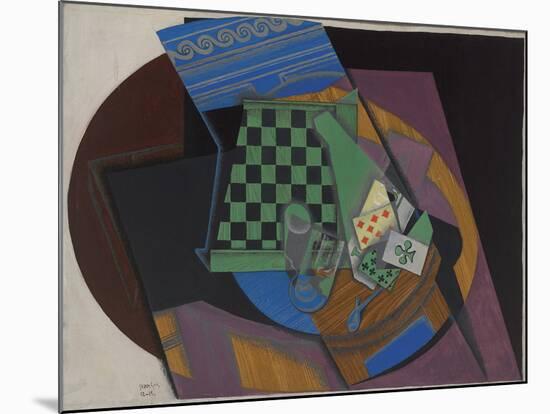 Checkerboard and Playing Cards-Juan Gris-Mounted Giclee Print