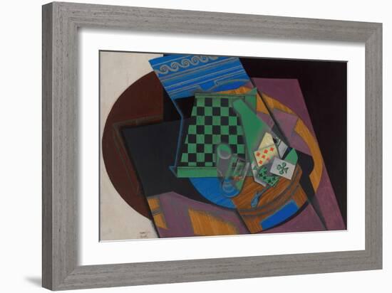 Checkerboard And Playing Cards-Juan Gris-Framed Giclee Print