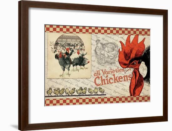 Checkered Chicken 6-null-Framed Giclee Print