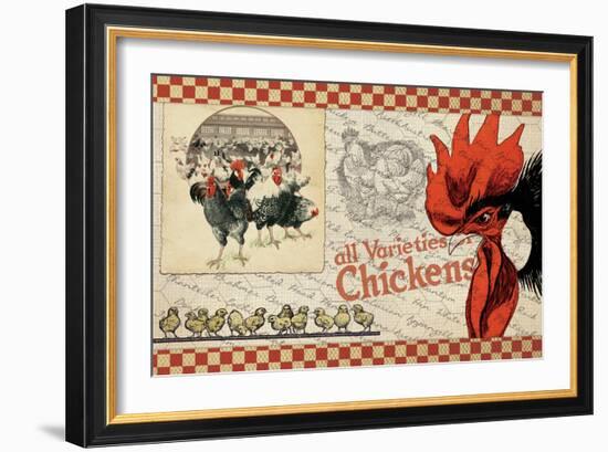 Checkered Chicken 6-null-Framed Giclee Print