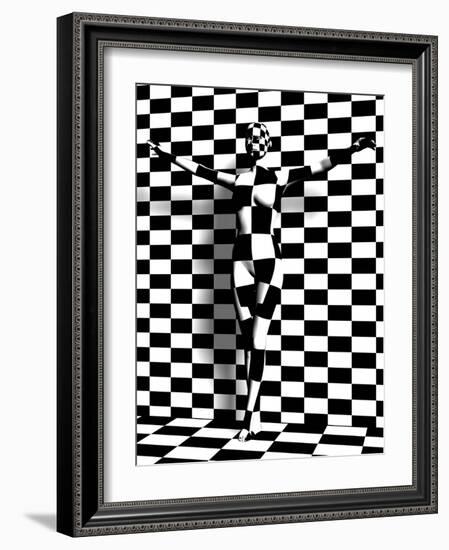 Checkered Woman on the Checkered Wall-vitanovski-Framed Photographic Print