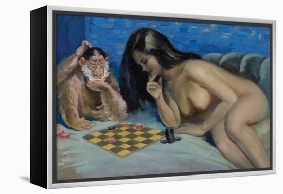 Checkers with a Monkey-Peter Driben-Framed Stretched Canvas