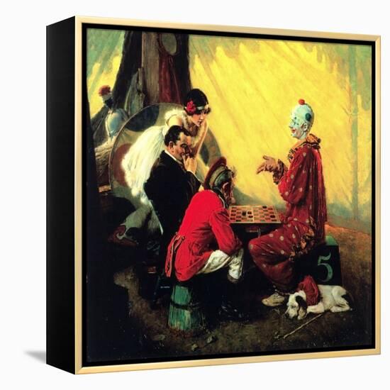Checkers-Norman Rockwell-Framed Premier Image Canvas
