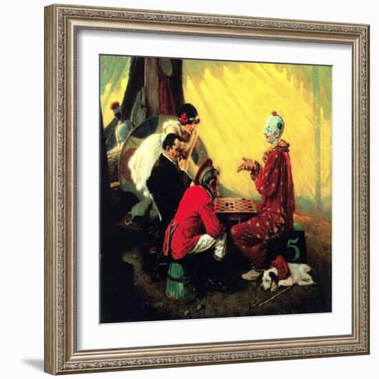 Checkers-Norman Rockwell-Framed Giclee Print