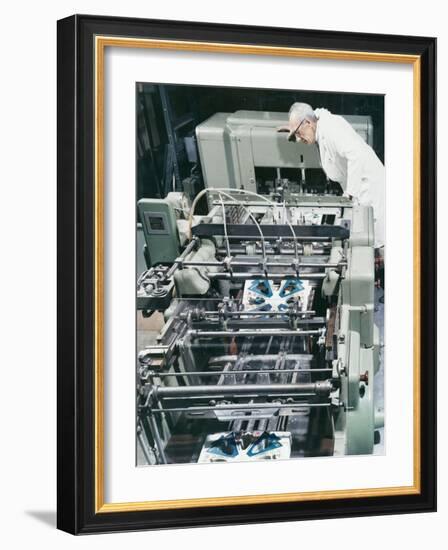 Checking a Printing Machine-Heinz Zinram-Framed Photographic Print