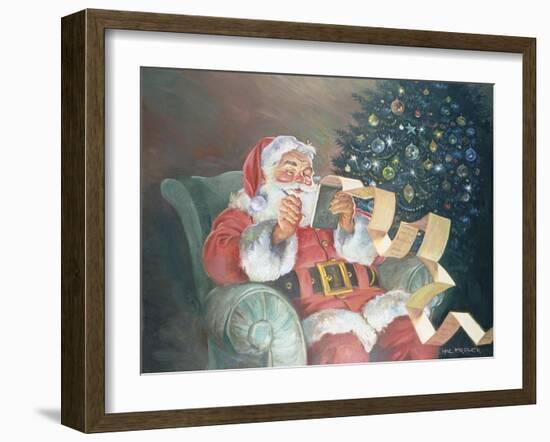 Checking His List-Hal Frenck-Framed Giclee Print