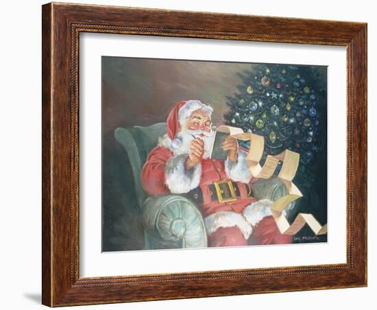 Checking His List-Hal Frenck-Framed Giclee Print