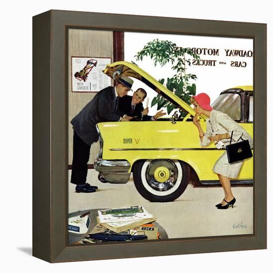 "Checking it Out", November 15, 1958-Kurt Ard-Framed Premier Image Canvas