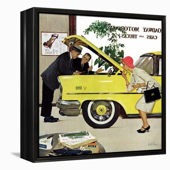 "Checking it Out", November 15, 1958-Kurt Ard-Framed Premier Image Canvas