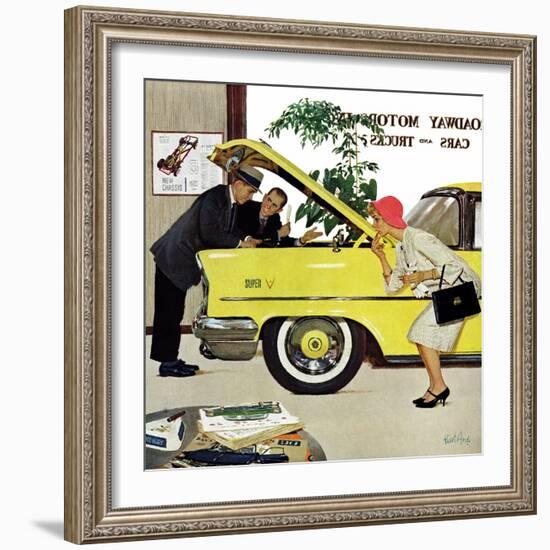 "Checking it Out", November 15, 1958-Kurt Ard-Framed Giclee Print