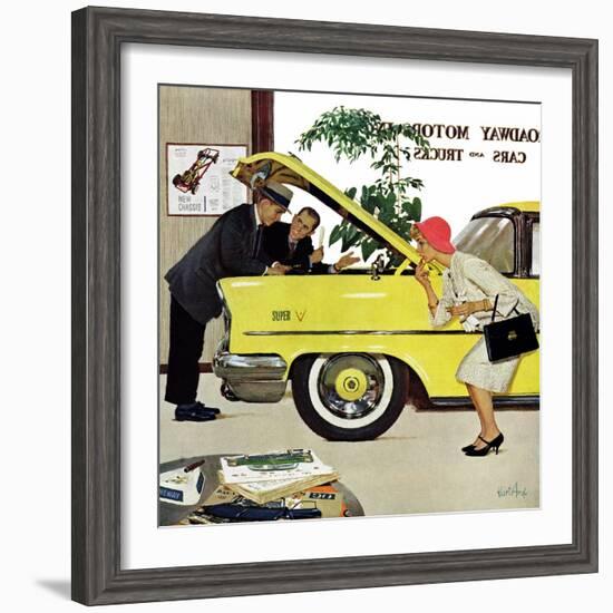 "Checking it Out", November 15, 1958-Kurt Ard-Framed Giclee Print