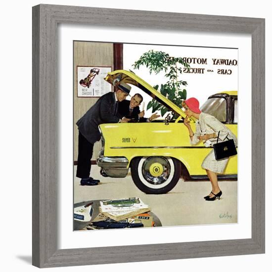 "Checking it Out", November 15, 1958-Kurt Ard-Framed Giclee Print